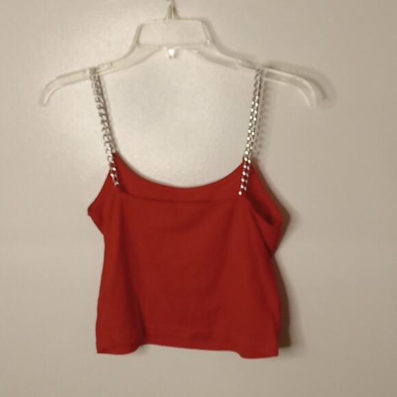 Faded Rose Womens Medium Red Chain Strap Cami Top. Atleisure Summer - Picture 4 of 6